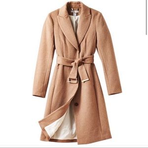 Like new! H&M Dark Tan Faux Wool Blend Camel Coat